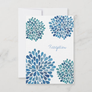 Bröllopapport Blue Watercolor Dahlias Inbjudningar