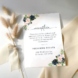 Bröllopapport för marin Blommigt och Rosa Tilläggskort