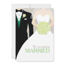 Bröllopapporter för grönt av buquet