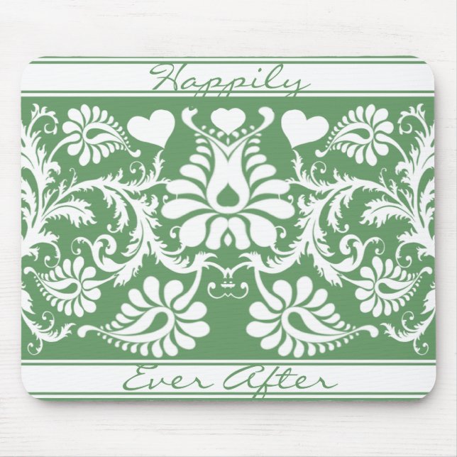 Bröllopar för vit Vintage Blommigt Musmatta (Framsidan)