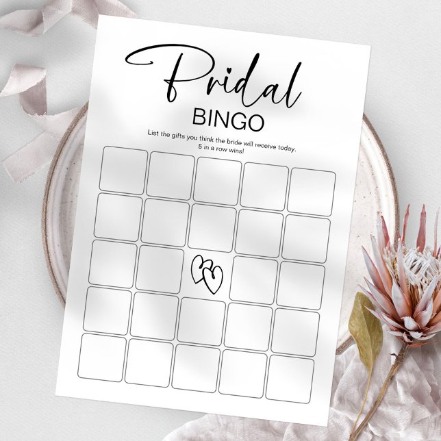 Bröllopbingo Minimalistiskt Bröllopsduschspel  Inbjudningar (Skapare uppladdad)