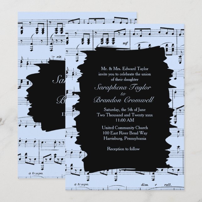 BröllopBjud i modern Abstrakt Inbjudningar (Fram/baksida)