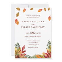 Bröllopbjudan för höstblad