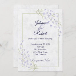 Bröllopbjudan till enkel lila blommigt  inbjudningar