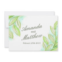 Bröllopbjudan till vår löv -lättvattenfärgen