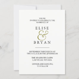 BröllopBjudinbjudan till enkel modern Elegant Typo Inbjudningar