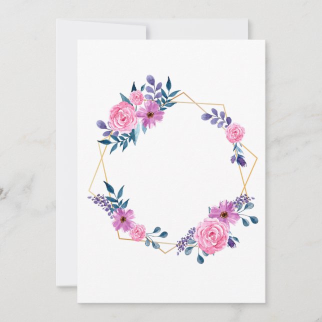 BröllopBopningskort för Golden Ram-blommor Inbjudningar (Framsida)