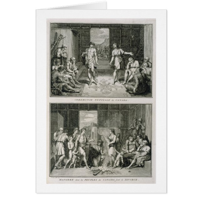 Bröllopceremonin och sättet av skilsmässan in hälsningskort (Framsidan)