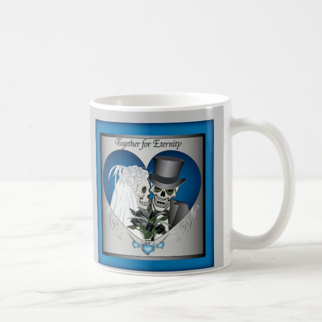 Bröllopdöskallar - blått kaffemugg (Höger)