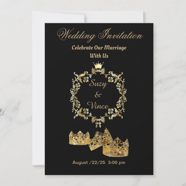 Bröllopekort för Anpassade Krona 7 Spara Datumet (Framsida)