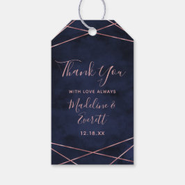 Bröllopen Tack, havets blått och Ro Presentetikett