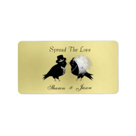 Bröllopet är för Sylt Burk-etiketter som sprids öv Adressetikett