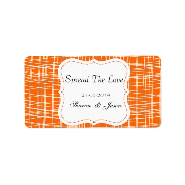 Bröllopet är för Sylt Burk-etiketter som sprids öv Adressetikett (Framsidan)