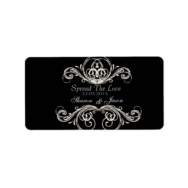 Bröllopet är för Sylt Burk-etiketter som sprids öv Adressetikett (Framsidan)