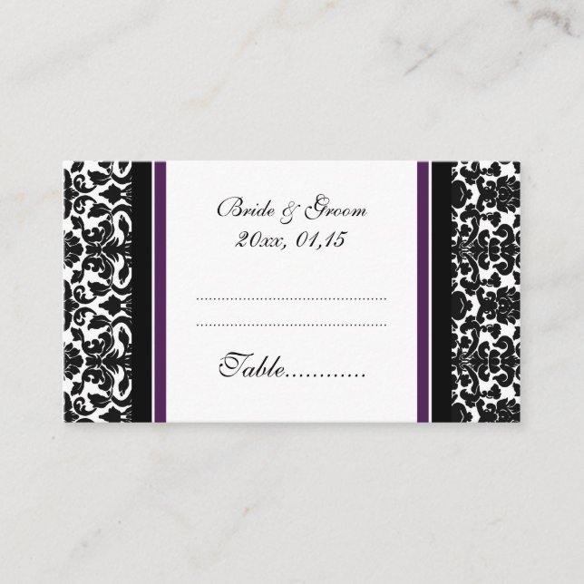 Bröllopet Bord Ställe för plommonmoder Placeringskort (Framsida)