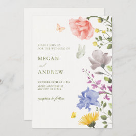 bröllopet för den estetiska blommigten inbjudningar