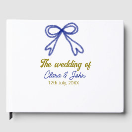 Bröllopet för guld marinblå båge par namn gästböcker