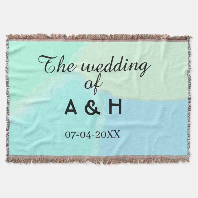 Bröllopet för initialbokstav för namnet på par dat filt (Framsidan)