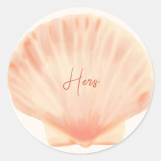 Bröllopet för rosa snäcka runt klistermärke