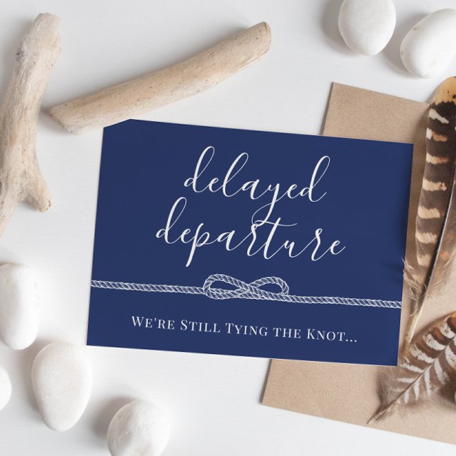 Bröllopet Framtida Datum Försenat med Knutna Rep Meddelande Vykort (Skapare uppladdad)