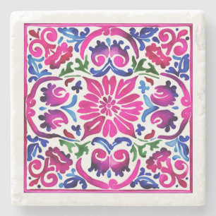 Bröllopet gynnar Rosa blå mexikanska Talavera-plat Stenunderlägg