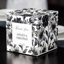 Bröllopet gynnar svart och vitt godis presentaskar