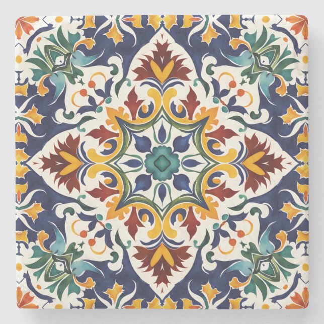 Bröllopet gynnar Talavera blå mexikansk bricka Stenunderlägg (Framsidan)