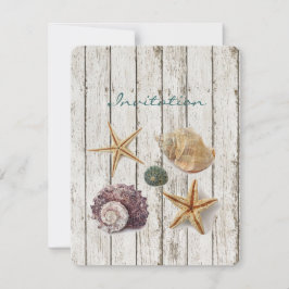 Bröllopet med elegantens trästrand inbjudningar