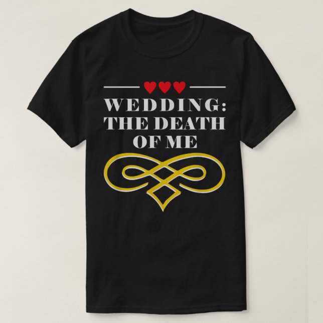 Bröllopet min död brud och brudgum roligt  t shirt (Design framsida)