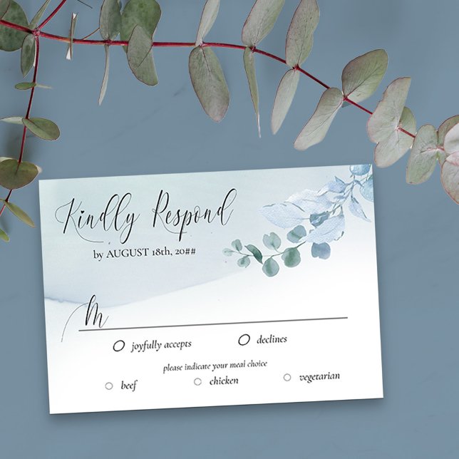 Bröllopet OSA Alternativ för Elegant av Dusty Euca (RSVP Card with editable response date and meal options)