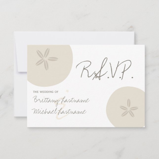 Bröllopet OSA Beach Wedding Sand Dollar Kort (Framsida)
