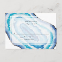 Bröllopet OSA Blue Watercolor Geodes