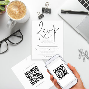 Bröllopet OSA Budget Black White Text QR-kod