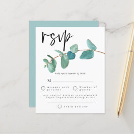 Bröllopet OSA Budget Teal Blue Eucalyptus löv