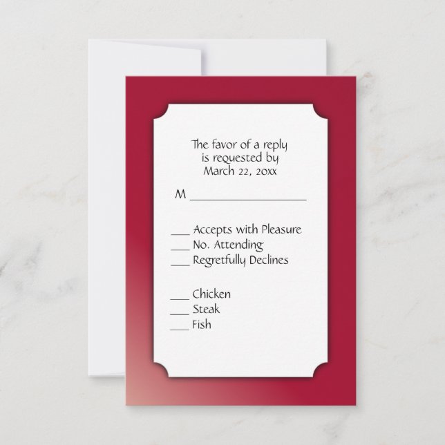 Bröllopet OSA Burgundy Menu Choice Kort (Framsida)