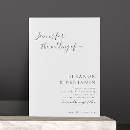 Bröllopet OSA elegant Minimalistisk svartvit skrip Inbjudningar