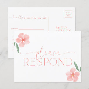 Bröllopet OSA elegant Peach-Blommigt Vykort