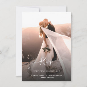 Bröllopet OSA elegant Script Photo Spara Datumet