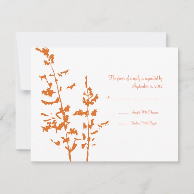 Bröllopet OSA för orange och Blommigten Land Kort (Framsida)