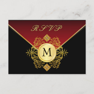 Bröllopet OSA Red Guld Black Birthday Kort