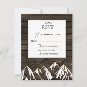 Bröllopet OSA Rustic Mountain av barn wood Camping Kort