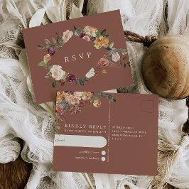 Bröllopet OSA Rustik Bloom Watercolor Blommigt Vykort