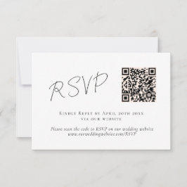 Bröllopet OSA Svartvit QR-kod för elegant-skript Kort