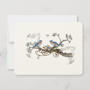 Bröllopet OSA vintage Bluebirds Kort