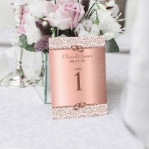 Bröllopet Ro Guld Elegant Metallic Glitter Damask