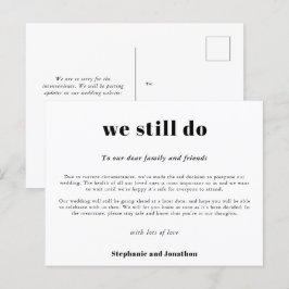 Bröllopet Skjuts Upp Vi Gör Fortfarande COVID Manu Meddelande Vykort