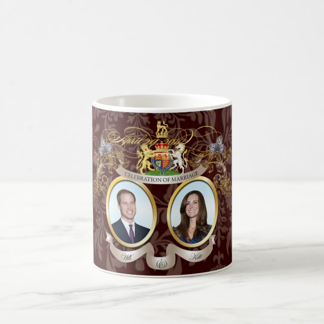 bröllopet will & kate /DIY färger Kaffemugg (Center)
