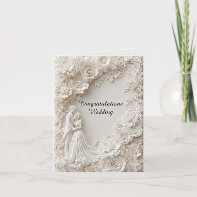💍 Bröllopets blomsterprakt för en tidlös romantik Inbjudan (Framsida)