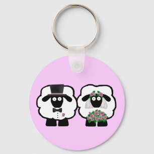 Bröllopfår Keychain Nyckelring