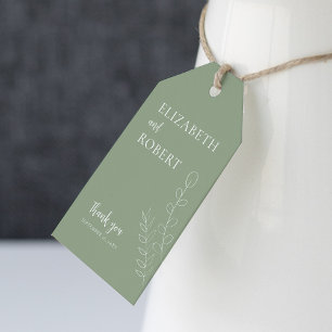 Bröllopfavör för minimal Grönt för elegant Presentetikett